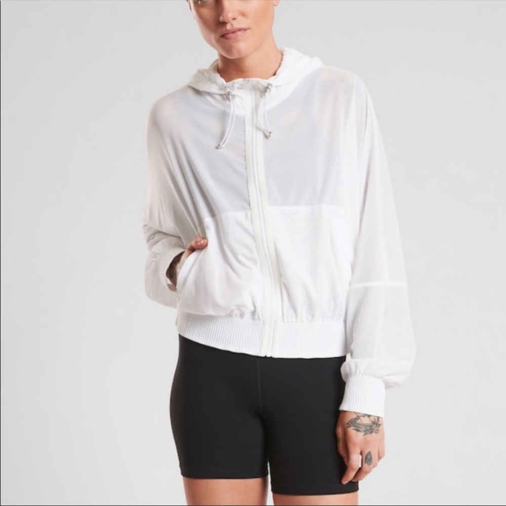 Athleta Vata Mesh Zip Up Hoodie Size M